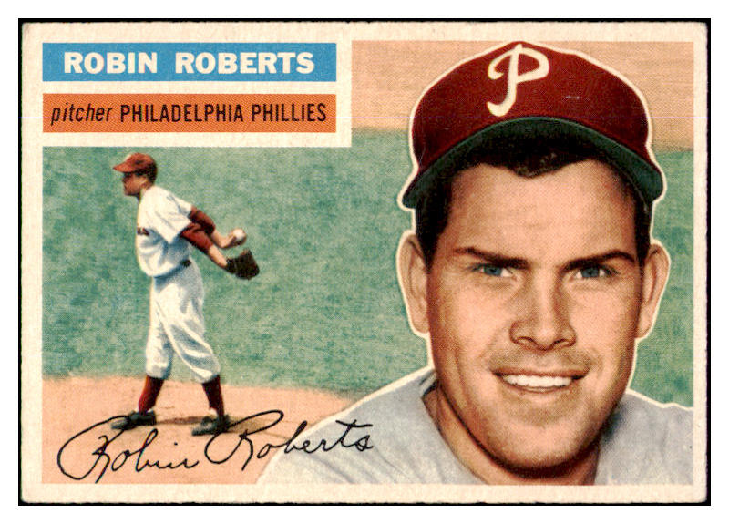 1956 Topps Baseball #180 Robin Roberts Phillies EX Gray 429281