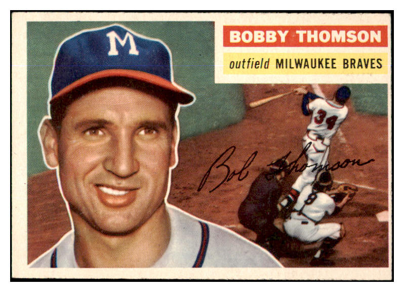 1956 Topps Baseball #257 Bobby Thomson Braves EX 429291