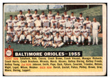 1956 Topps Baseball #100 Baltimore Orioles Team VG Dated 429326