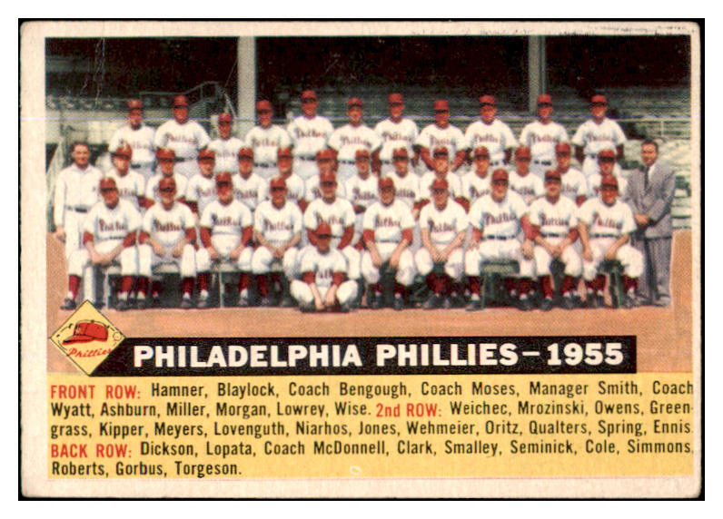 1956 Topps Baseball #072 Philadelphia Phillies Team GD-VG Dated 429338