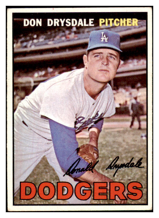 1967 Topps Baseball #055 Don Drysdale Dodgers EX 429517