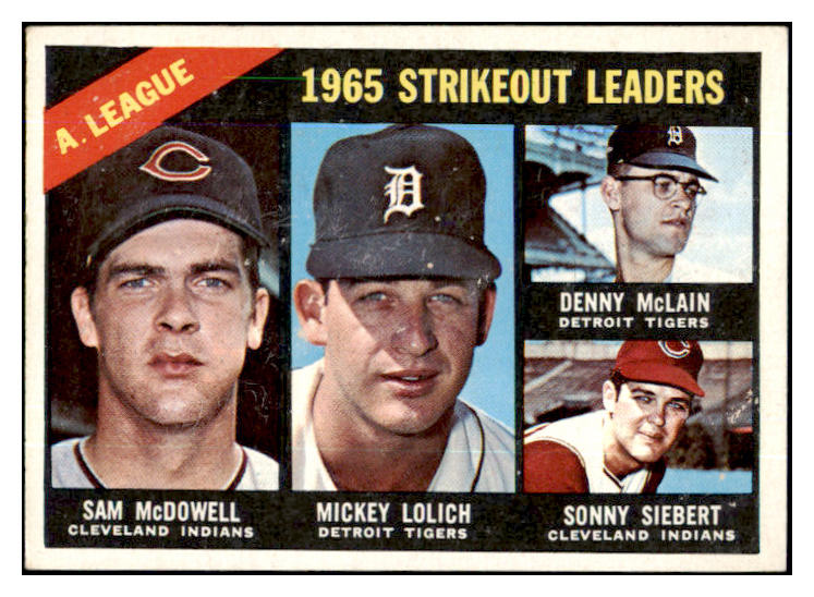 1966 Topps Baseball #226 A.L. Strike Out Leaders McDowell EX 429667