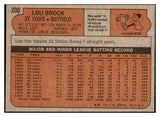 1972 Topps Baseball #200 Lou Brock Cardinals NR-MT 429736