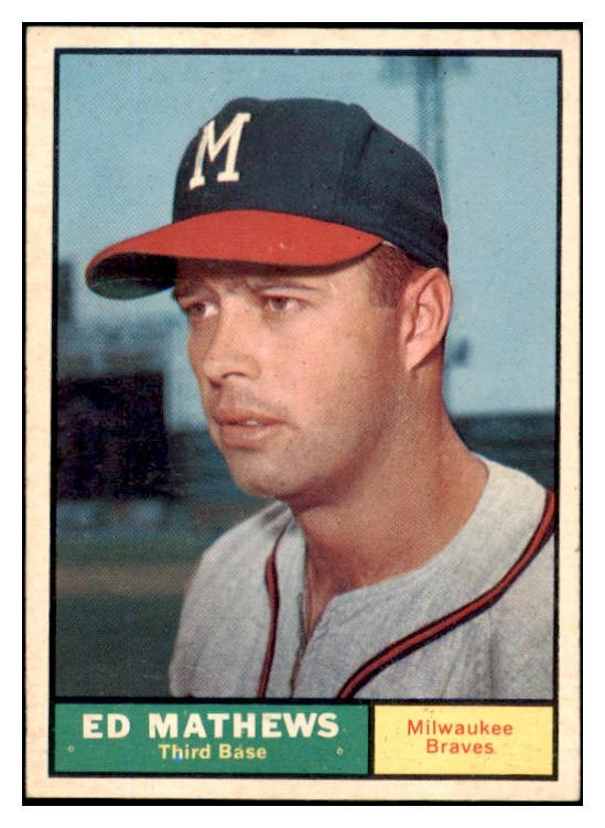 1961 Topps Baseball #120 Eddie Mathews Braves EX-MT 430328