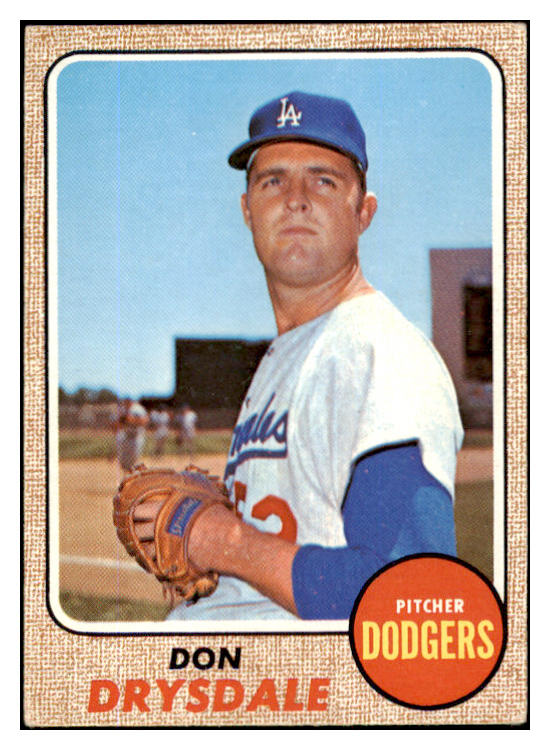 1968 Topps Baseball #145 Don Drysdale Dodgers EX 430351
