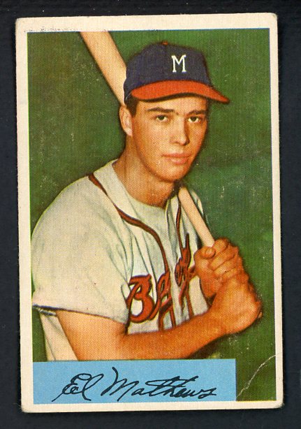 1954 Bowman Baseball #064 Eddie Mathews Braves EX 430580