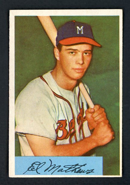 1954 Bowman Baseball #064 Eddie Mathews Braves EX+/EX-MT 430581
