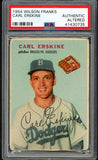 1954 Wilson Franks Carl Erskine Dodgers PSA Authentic 431098