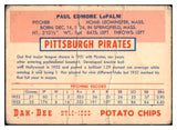 1954 Dan Dee Paul Lapalme Pirates Good 431163