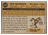 1960 Topps Baseball #534 Ken MacKenzie Braves EX-MT 431849