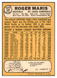 1968 Topps Baseball #330 Roger Maris Cardinals EX 431895