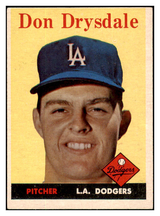 1958 Topps Baseball #025 Don Drysdale Dodgers VG-EX 431935