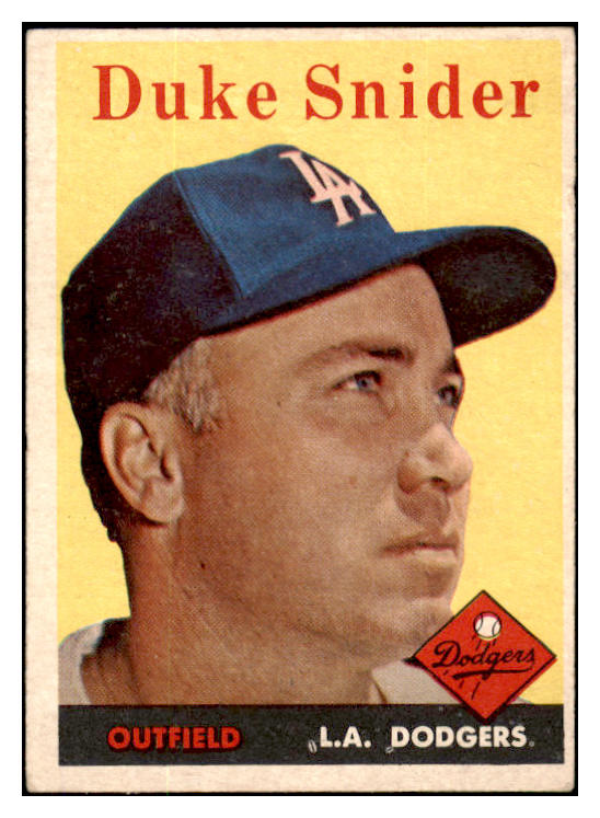 1958 Topps Baseball #088 Duke Snider Dodgers GD-VG 431936