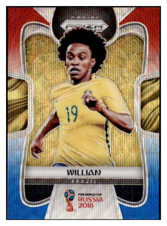 2018 Panini Prizm #026 Willian Brazil Red Blue 433089