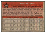 1958 Topps Baseball #492 Bob Friend A.S. Pirates NR-MT 433655