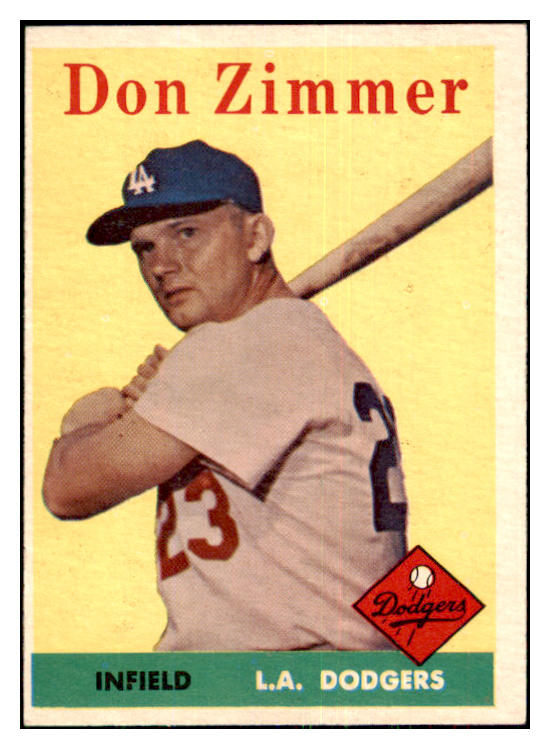 1958 Topps Baseball #077 Don Zimmer Dodgers EX-MT 433692