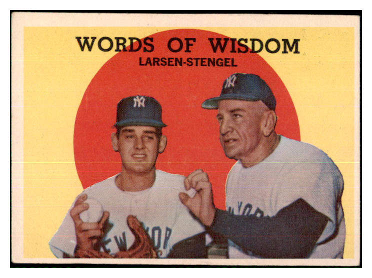 1959 Topps Baseball #383 Casey Stengel Don Larsen EX-MT 433755
