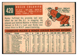 1959 Topps Baseball #420 Rocky Colavito Indians EX 433765