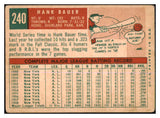 1959 Topps Baseball #240 Hank Bauer Yankees VG 433851