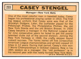1963 Topps Baseball #233 Casey Stengel Mets EX-MT 433859