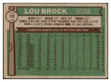 1976 Topps Baseball #010 Lou Brock Cardinals VG 433903