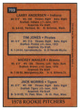 1978 Topps Baseball #703 Jack Morris Tigers EX 433924