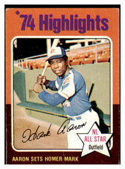1975 Topps Baseball #001 Hank Aaron HL Braves VG-EX 433954