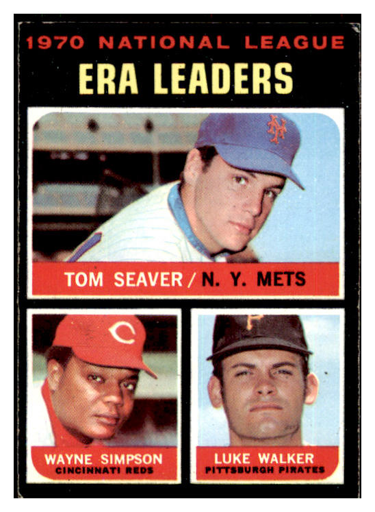 1971 Topps Baseball #068 N.L. ERA Leaders Tom Seaver EX 434016