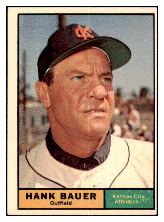 1961 Topps Baseball #398 Hank Bauer A's EX 434089