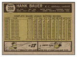 1961 Topps Baseball #398 Hank Bauer A's EX 434089