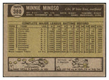 1961 Topps Baseball #380 Minnie Minoso White Sox VG-EX 434106
