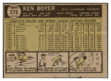 1961 Topps Baseball #375 Ken Boyer Cardinals VG-EX 434107