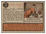 1962 Topps Baseball #430 Tony Kubek Yankees GD-VG 434131