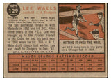 1962 Topps Baseball #129 Lee Walls Dodgers VG-EX Variation 434141