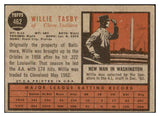 1962 Topps Baseball #462 Willie Tasby Indians VG-EX No Emblem 434142