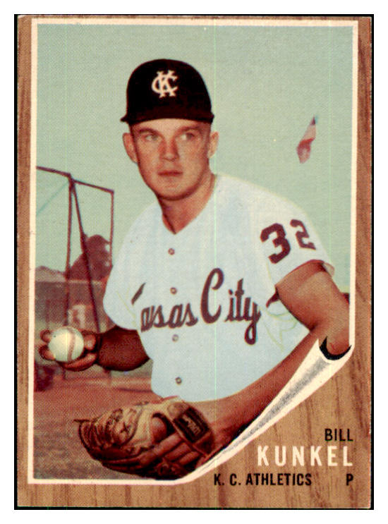 1962 Topps Baseball #147 Bill Kunkel A's EX Variation 434145
