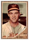 1962 Topps Baseball #134 Billy Hoeft Orioles VG-EX Variation 434146