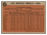 1962 Topps Baseball #132 Los Angeles Angels Team VG-EX Variation 434150