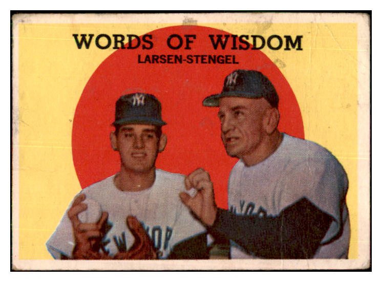 1959 Topps Baseball #383 Casey Stengel Don Larsen GD-VG 434174