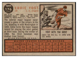 1962 Topps Baseball #176 Eddie Yost Angels EX-MT Variation 434249