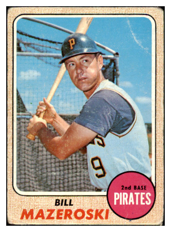 1968 Topps Baseball #390 Bill Mazeroski Pirates Good 434295