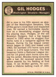 1967 Topps Baseball #228 Gil Hodges Senators NR-MT 434432