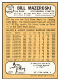 1968 Topps Baseball #390 Bill Mazeroski Pirates EX-MT 434571