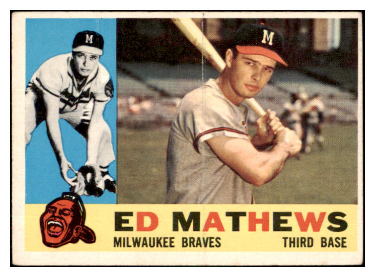1960 Topps Baseball #420 Eddie Mathews Braves VG-EX 434663