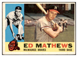 1960 Topps Baseball #420 Eddie Mathews Braves VG-EX 434663