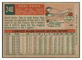 1959 Topps Baseball #240 Hank Bauer Yankees EX 434737