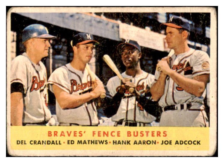 1958 Topps Baseball #351 Hank Aaron Eddie Mathews GD-VG 434858
