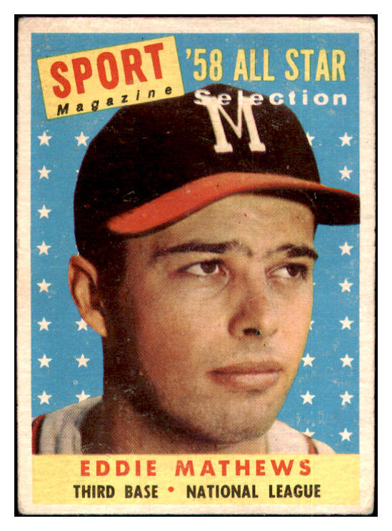 1958 Topps Baseball #480 Eddie Mathews A.S. Braves VG-EX 434867