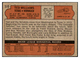 1972 Topps Baseball #510 Ted Williams Rangers VG-EX 434872