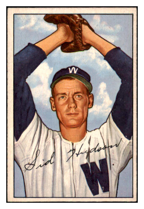 1952 Bowman Baseball #123 Sid Hudson Senators EX-MT 434891